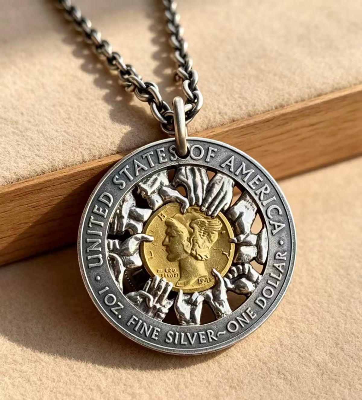 Hand Carved Hobo Nickel Pendant