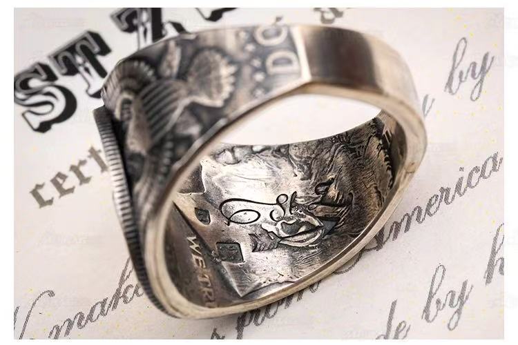 Helvetia Goddess Silver Coin Ring – Adjustable Open Design | One Size Fits Most