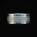 Celtic Knot Silver Coin Ring — Dark Background
