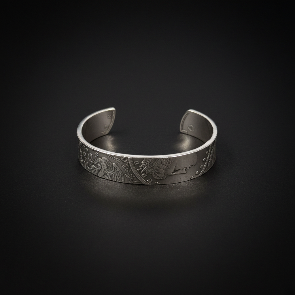 Coin Cuff Bangle - Top View Eagle