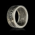 Christian Fish Coin Ring | Handmade IXOYE Cross | John 3:16