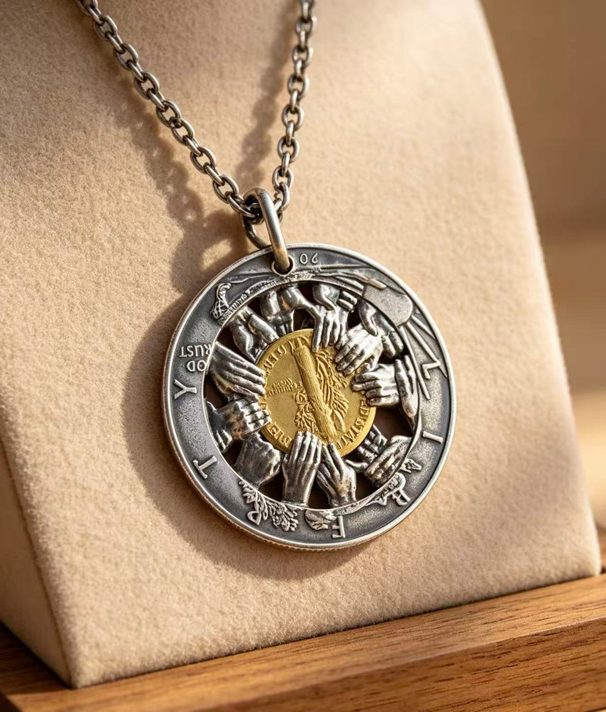 Hand Carved Hobo Nickel Pendant