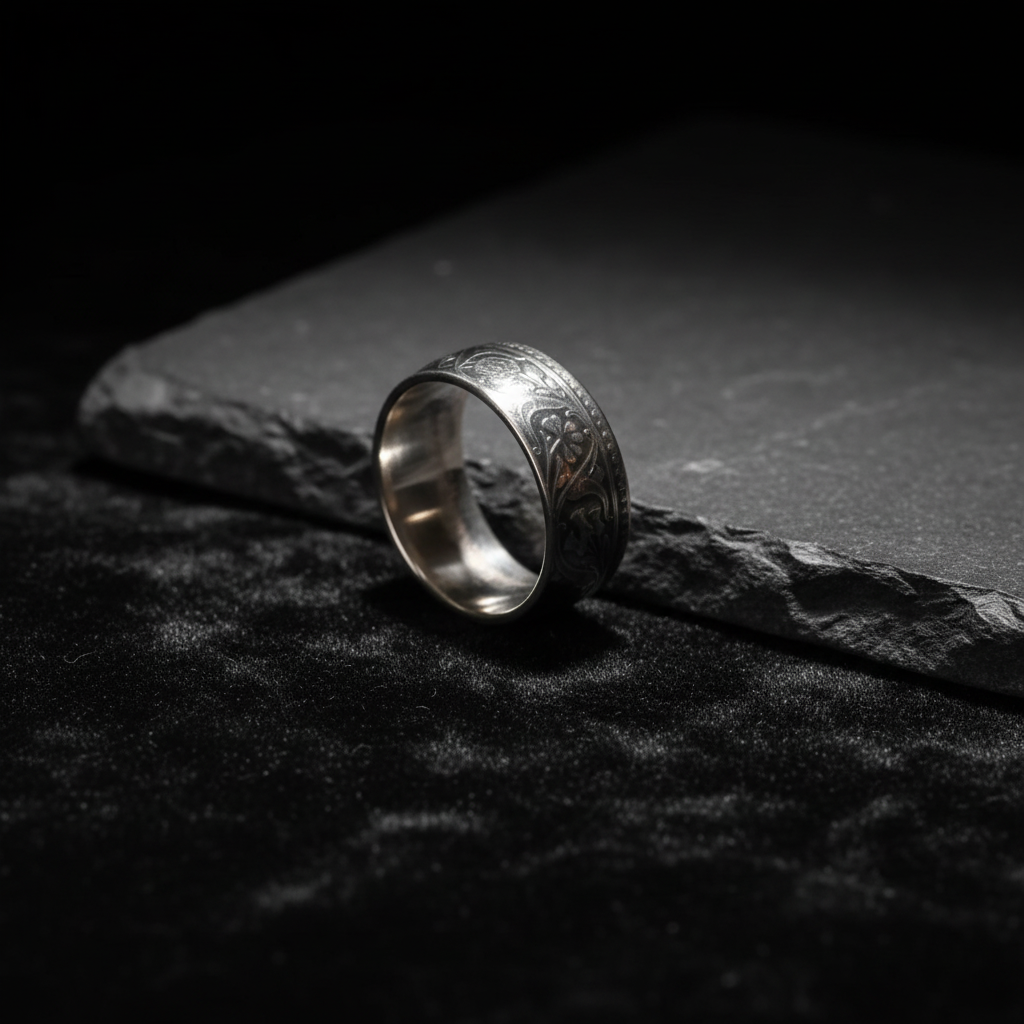 Floral ring angled - dark gothic