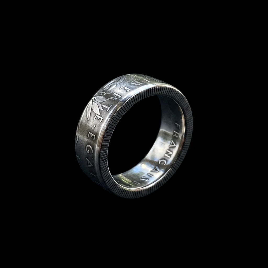 French Coin Ring - Cinematic Black 2