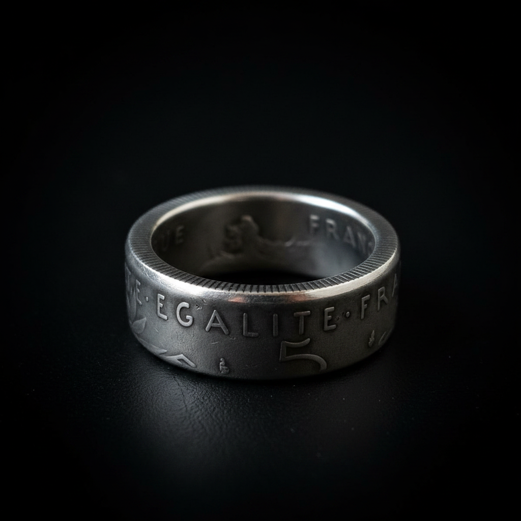 French Coin Ring - Cinematic Black 3