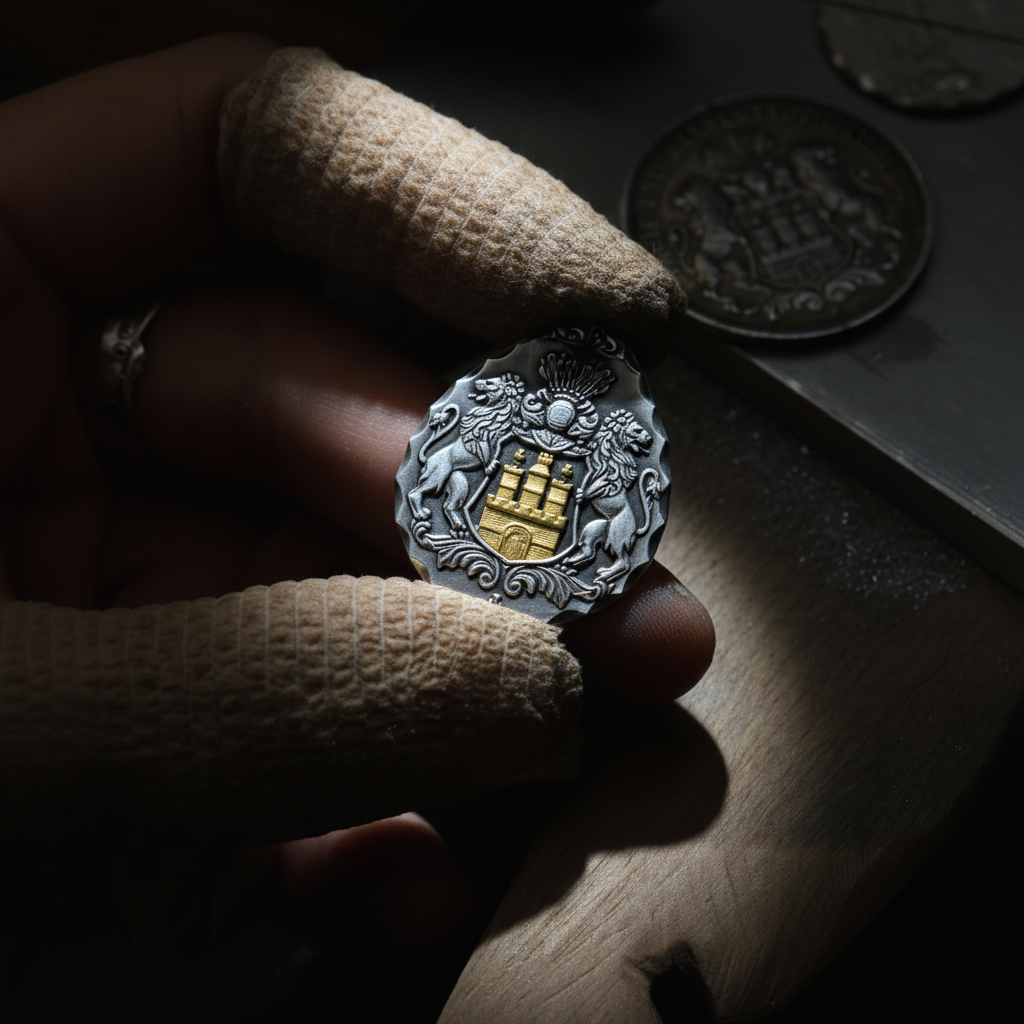 Heraldic Coin Pendant - Bright & Sharp