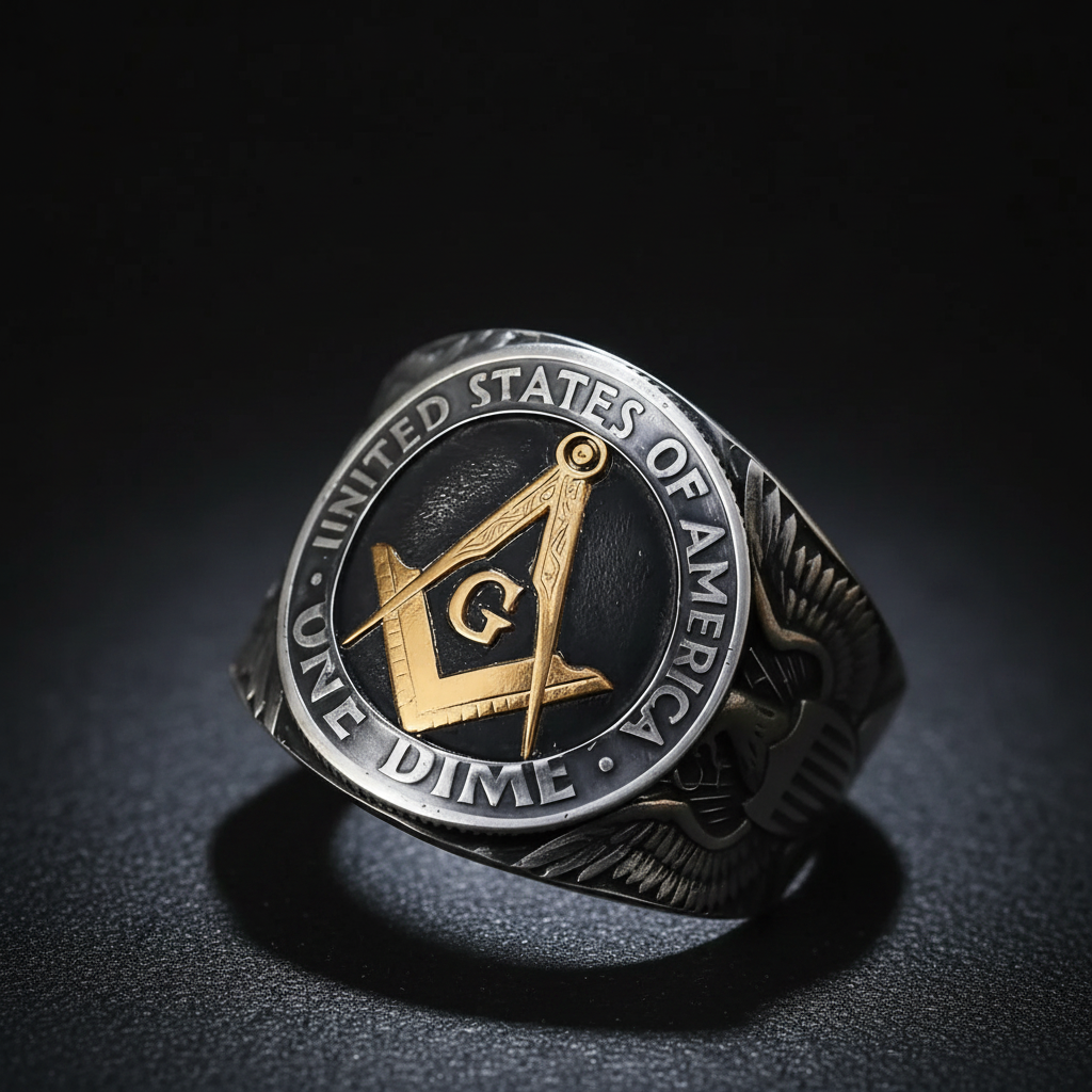 Masonic Ring Dark Background