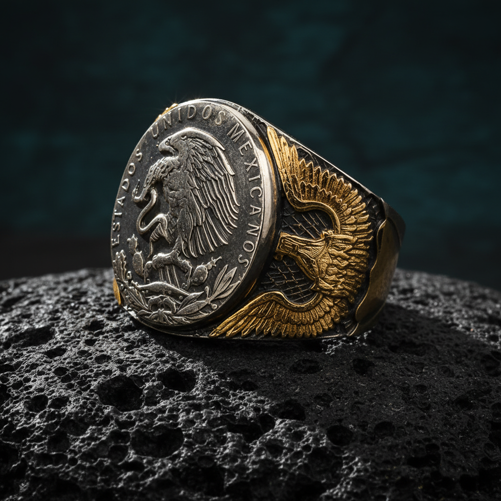 Mexican Coin Ring Stone