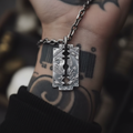 Razor Blade Pendant on Hand