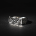 Silver Coin Ring - Dark Background