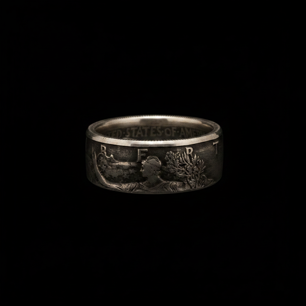 Walking Liberty Ring Top Black